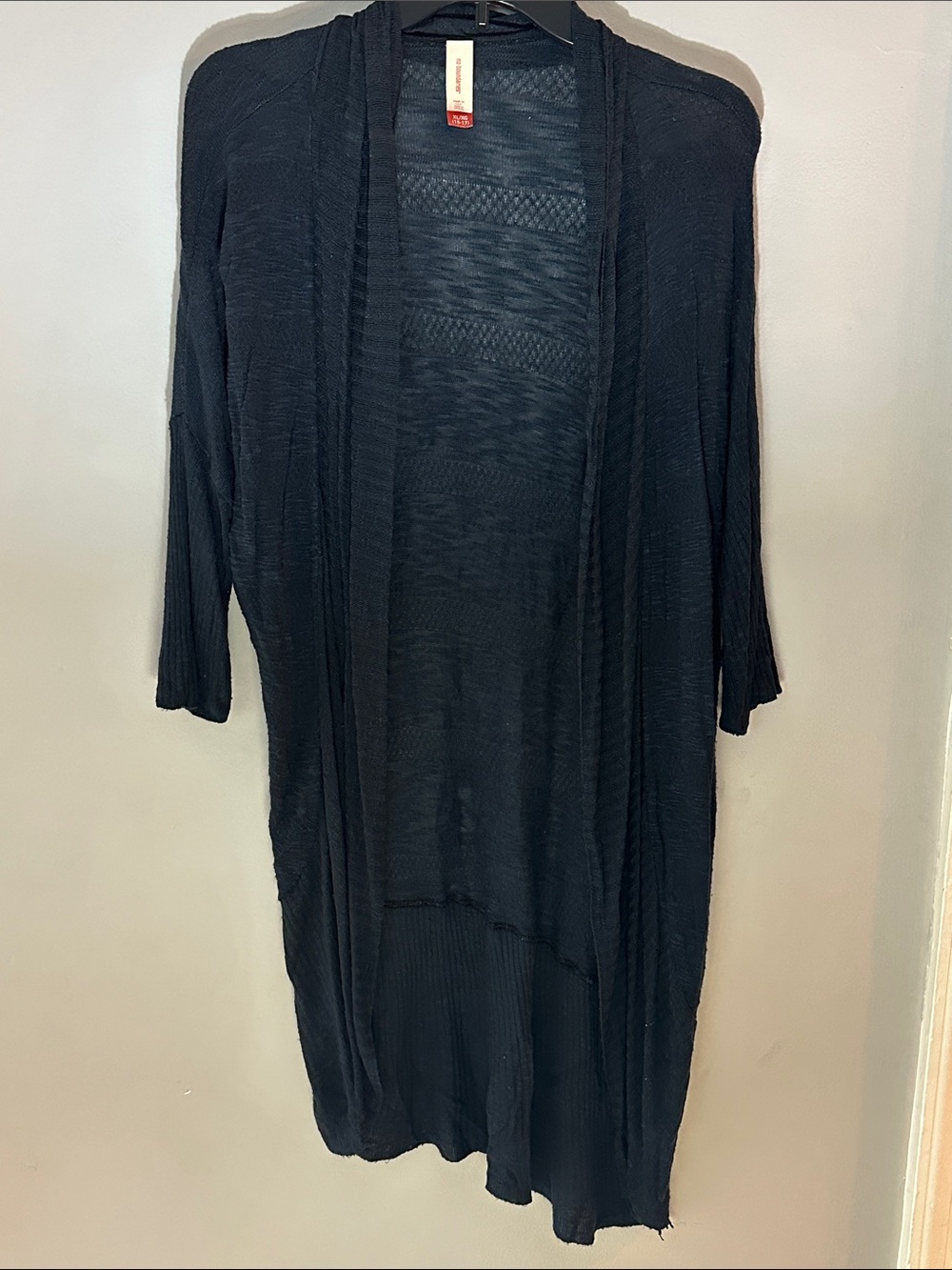 No Boundaries Black Open-Front Lightweight Cardigan